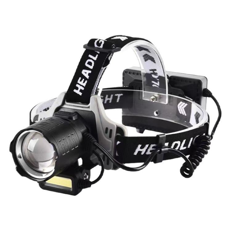 Lampada frontale a LED con zoom a lungo raggio e sensore COB ad alta potenza, ideale per la ricerca di cibo in spiaggia e la pesca notturna., No Battery