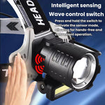 Lampada frontale a LED con zoom a lungo raggio e sensore COB ad alta potenza, ideale per la ricerca di cibo in spiaggia e la pesca notturna., No Battery