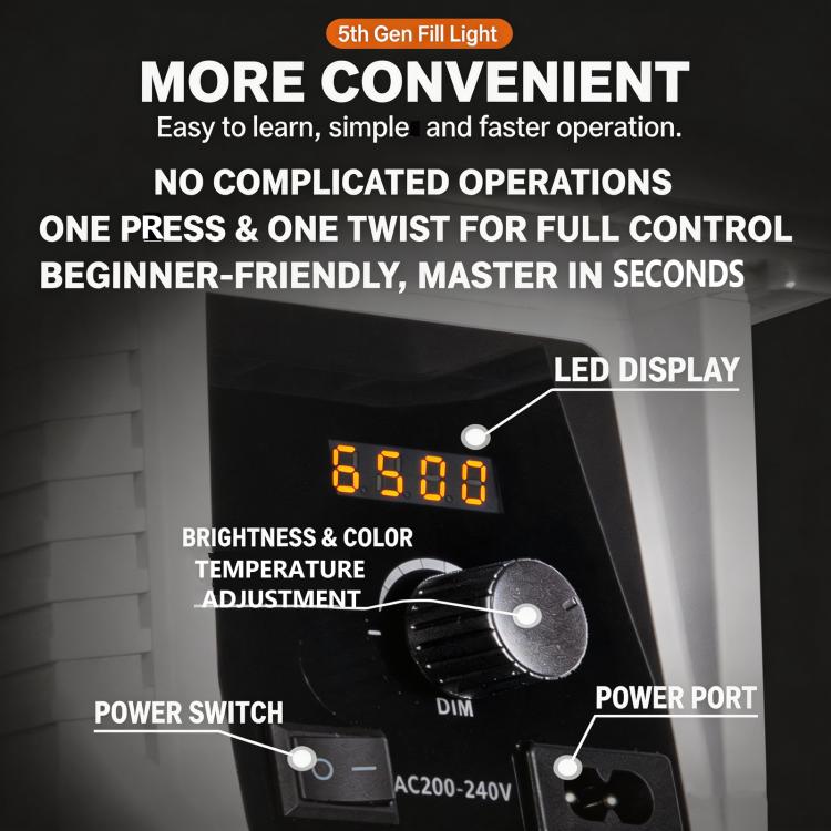 DENGWEI LA100Bi Luce video a LED COB da 100 W, illuminazione a emissione continua per live streaming, luce da studio bicolore 2700K-6500K, EU Plug, US Plug, UK Plug