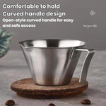 Tazza da caffè LsCook in acciaio inox 304 spesso da 100 ml con tacche di misurazione.