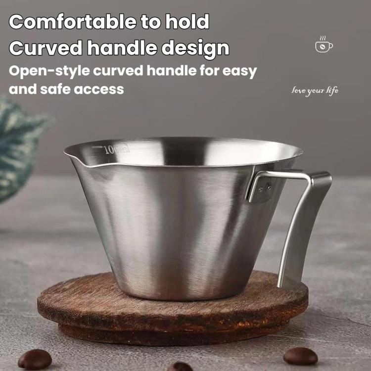 Tazza da caffè LsCook in acciaio inox 304 spesso da 100 ml con tacche di misurazione.