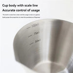 Tazza da caffè LsCook in acciaio inox 304 spesso da 100 ml con tacche di misurazione.