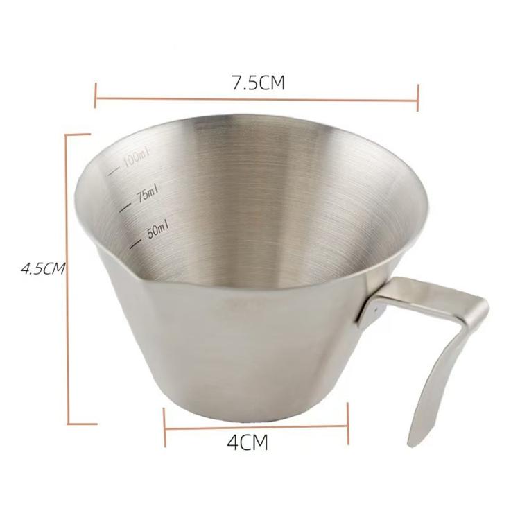 Tazza da caffè LsCook in acciaio inox 304 spesso da 100 ml con tacche di misurazione.