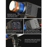 DENGWEI Luce LED COB da 50W per capelli, ideale per lo streaming live, faretto da studio bicolore 3000K-6500K con messa a fuoco regolabile., EU Plug, US Plug, UK Plug