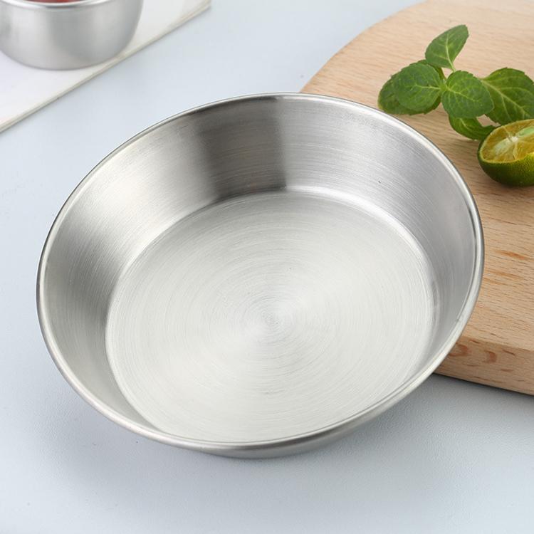 Piatto da portata rotondo multiuso in acciaio inox 304, LsCook 8cm
