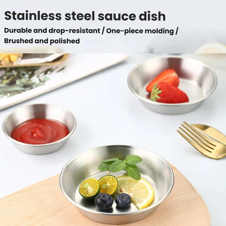Piatto da portata rotondo multiuso in acciaio inox 304, LsCook 8cm