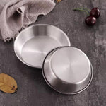 Piatto da portata rotondo multiuso in acciaio inox 304, LsCook 8cm