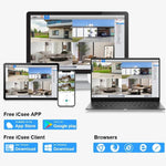 Sistema NVR wireless a 8 canali per telecamere di sicurezza da 5 MP/3 MP, registratore video di rete WiFi, supporto per HDD da 2,5 pollici e scheda TF., US Plug, EU Plug, UK Plug