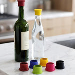 LsCook Confezione da 6 Tappi protettivi in silicone per bottiglie di vino per uso alimentare, a prova di perdite