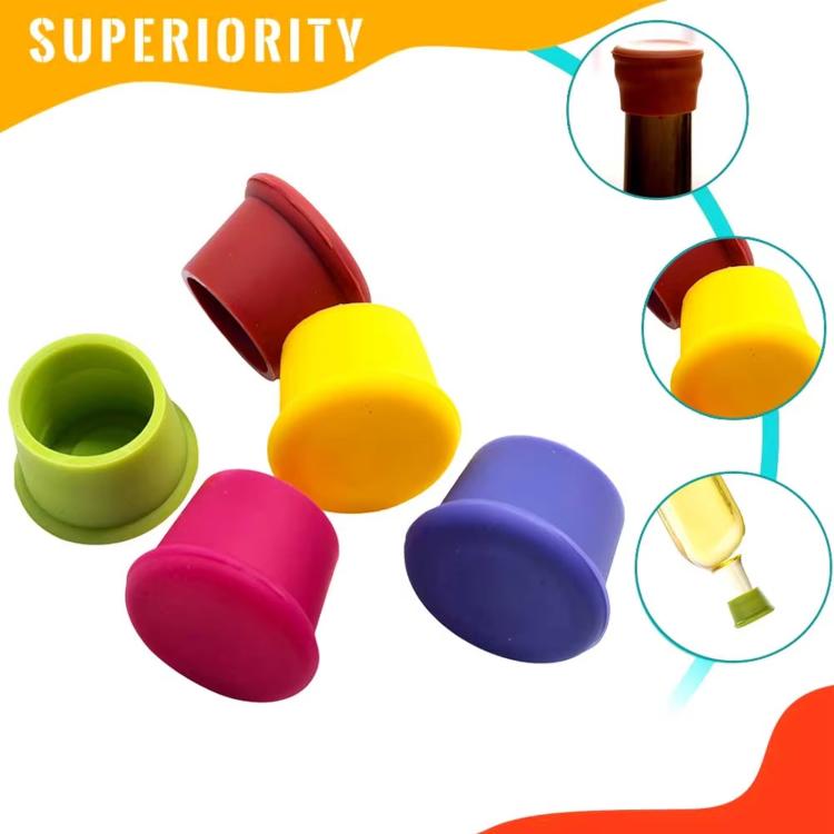 LsCook Confezione da 6 Tappi protettivi in silicone per bottiglie di vino per uso alimentare, a prova di perdite