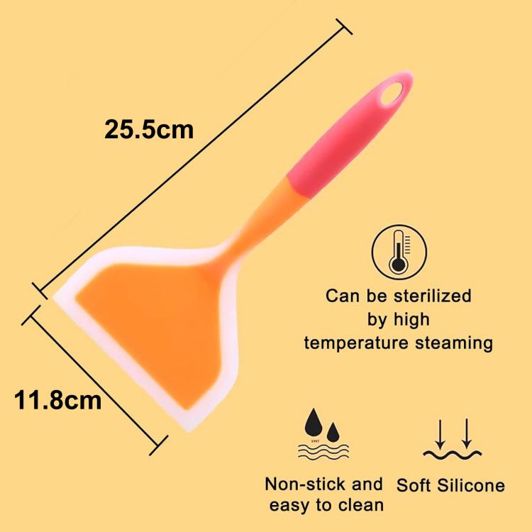Spatola per tamagoyaki traslucida a bocca larga LsCook, in silicone antiaderente per uso domestico