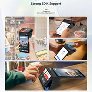Registratore di cassa POS portatile Android Z108, dispositivo di pagamento con doppio schermo touch e scansione per supermercati e ristoranti., 2.6 inch EU Plug, 3.9 inch EU Plug