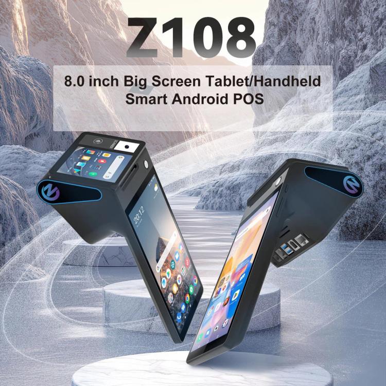 Registratore di cassa POS portatile Android Z108, dispositivo di pagamento con doppio schermo touch e scansione per supermercati e ristoranti., 2.6 inch EU Plug, 3.9 inch EU Plug