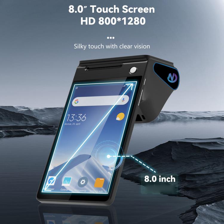 Registratore di cassa POS portatile Android Z108, dispositivo di pagamento con doppio schermo touch e scansione per supermercati e ristoranti., 2.6 inch EU Plug, 3.9 inch EU Plug