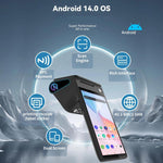 Registratore di cassa POS portatile Android Z108, dispositivo di pagamento con doppio schermo touch e scansione per supermercati e ristoranti., 2.6 inch EU Plug, 3.9 inch EU Plug