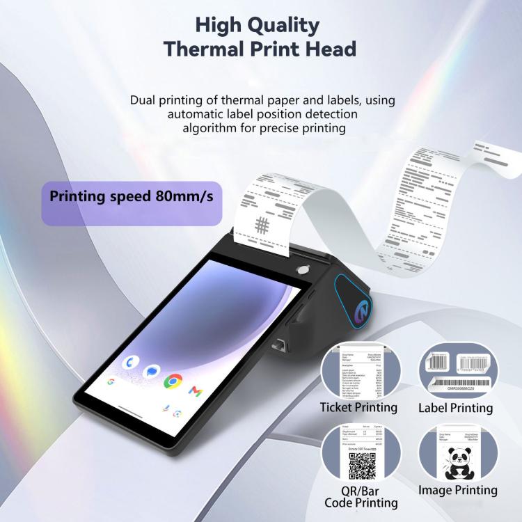 Registratore di cassa POS portatile Android Z108, dispositivo di pagamento con doppio schermo touch e scansione per supermercati e ristoranti., 2.6 inch EU Plug, 3.9 inch EU Plug
