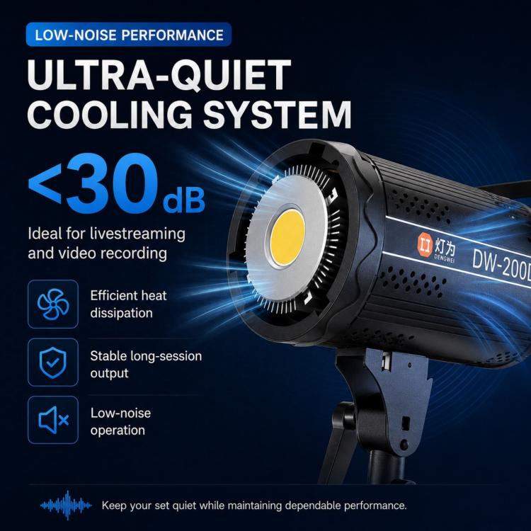 DENGWEI DW200D Luce video a LED COB da 200 W, emissione continua bilanciata luce diurna, lampada da studio, EU Plug, US Plug, UK Plug