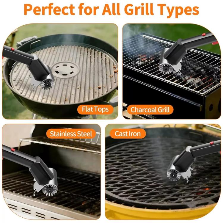 Spazzola elettrica per barbecue con setole dure in acciaio inossidabile, ideale per la pulizia della griglia., Standard, Water Spray