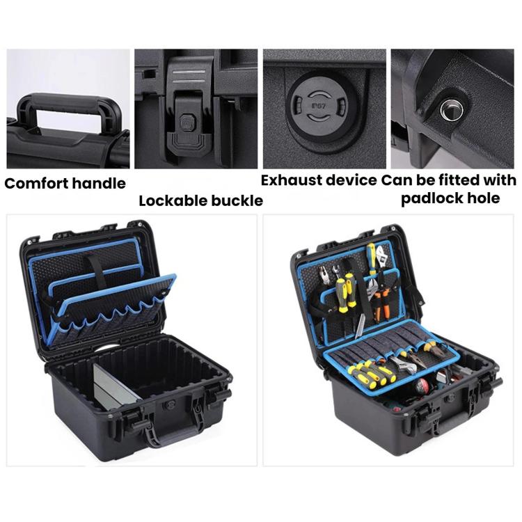 Cassetta degli attrezzi portatile impermeabile e antiurto per riparazioni elettriche, Small Black, Small Green, 440 Black, 440 Green