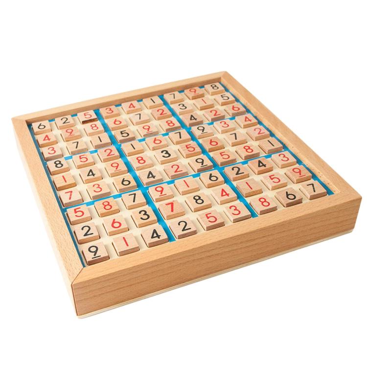 Tabellone di gioco in legno con griglia numerica 9x9, gioco da tavolo educativo per bambini e adulti per coltivare il pensiero logico.