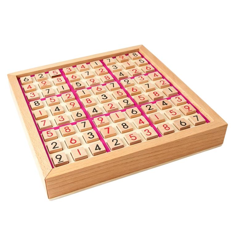 Tabellone di gioco in legno con griglia numerica 9x9, gioco da tavolo educativo per bambini e adulti per coltivare il pensiero logico.