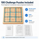 Tabellone di gioco in legno con griglia numerica 9x9, gioco da tavolo educativo per bambini e adulti per coltivare il pensiero logico.