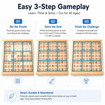 Tabellone di gioco in legno con griglia numerica 9x9, gioco da tavolo educativo per bambini e adulti per coltivare il pensiero logico.