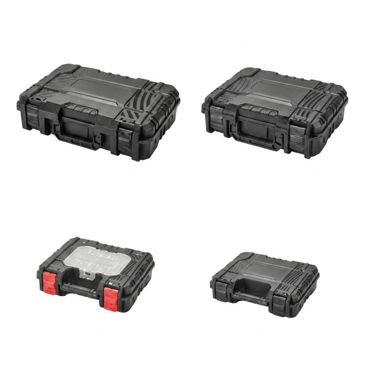 Cassetta degli attrezzi portatile di grande capacità in plastica rinforzata, 41x29.9x11cm, 32.8x26.4x10.3cm, With Cover 28.5x25x8cm, 28.5x25x8cm
