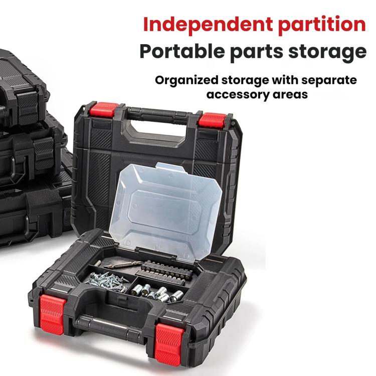 Cassetta degli attrezzi portatile di grande capacità in plastica rinforzata, 41x29.9x11cm, 32.8x26.4x10.3cm, With Cover 28.5x25x8cm, 28.5x25x8cm