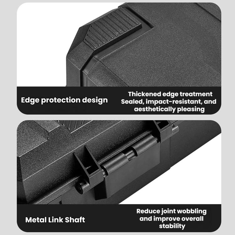 Cassetta degli attrezzi portatile di grande capacità in plastica rinforzata, 41x29.9x11cm, 32.8x26.4x10.3cm, With Cover 28.5x25x8cm, 28.5x25x8cm
