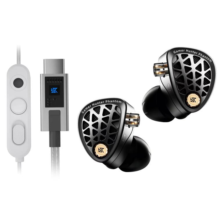 Cuffie da gaming cablate KZ Phantom con audio Hi-Fi da 1,2 m, 3.5mm Standard, 3.5mm With Mic, Type-C Sound Card