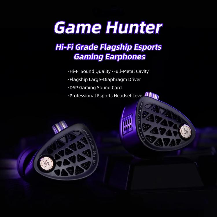 Cuffie da gaming cablate KZ Phantom con audio Hi-Fi da 1,2 m, 3.5mm Standard, 3.5mm With Mic, Type-C Sound Card