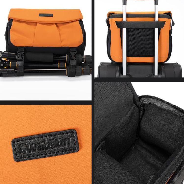 Borsa a tracolla casual di grande capacità Cwatcun D294 per fotocamera reflex digitale., Orange Medium, Black Medium, Black Large