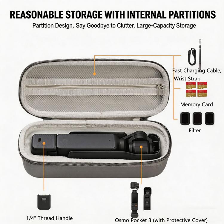 Custodia rigida in pelle PU per DJI Osmo Pocket 3