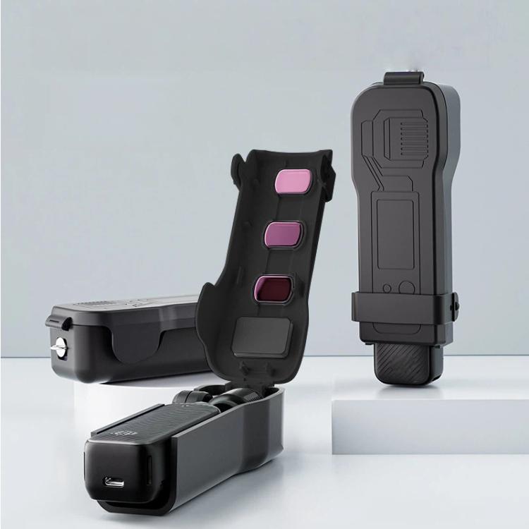 Custodia rigida protettiva per gimbal DJI Osmo Pocket 3 con 3 scomparti integrati per filtri e cover antigraffio.