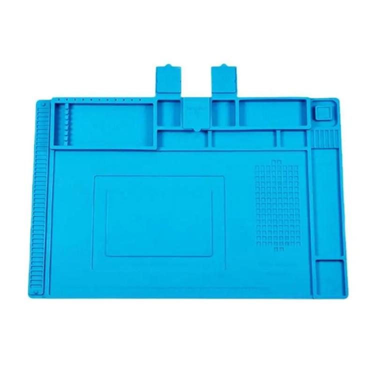 Tappetino di saldatura magnetico in silicone, resistente al calore, per riparazioni di componenti elettronici, 45 x 30 cm.