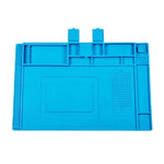 Tappetino di saldatura magnetico in silicone, resistente al calore, per riparazioni di componenti elettronici, 45 x 30 cm.