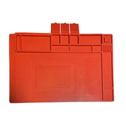 Tappetino di saldatura magnetico in silicone, resistente al calore, per riparazioni di componenti elettronici, 45 x 30 cm.