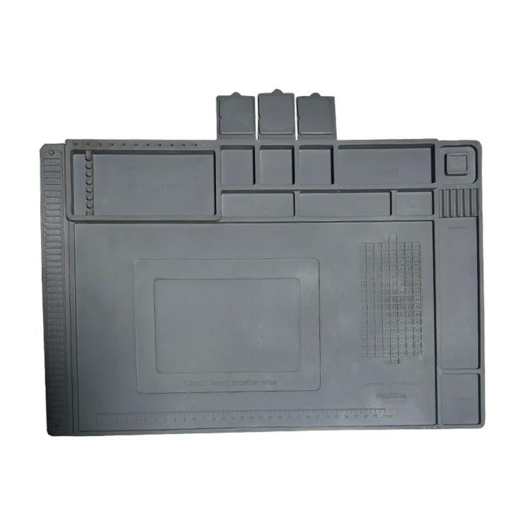 Tappetino di saldatura magnetico in silicone, resistente al calore, per riparazioni di componenti elettronici, 45 x 30 cm.