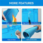 Tappetino di saldatura magnetico in silicone, resistente al calore, per riparazioni di componenti elettronici, 45 x 30 cm.