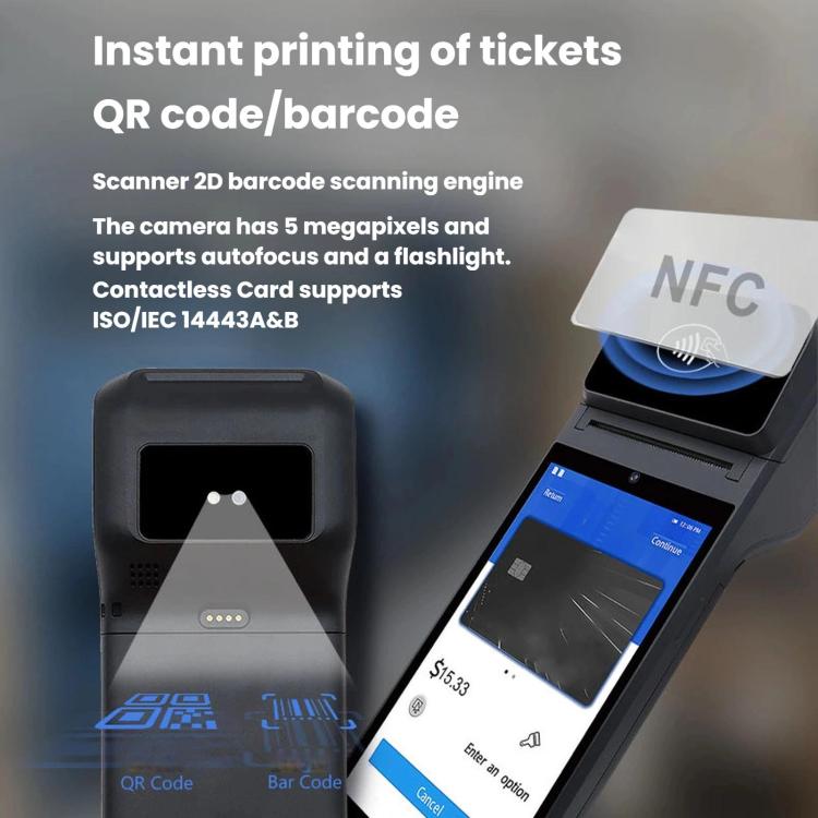 Registratore di cassa mobile intelligente con stampa termica delle ricevute, terminale POS multipagamento, Z92