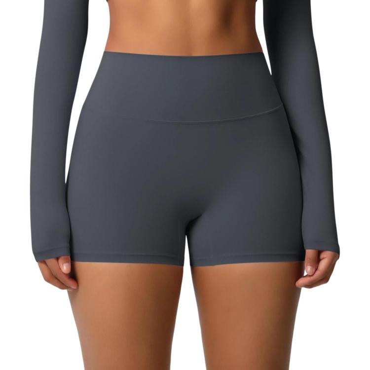 Pantaloncini da fitness/yoga a vita alta, aderenti, con interno spazzolato su entrambi i lati., M