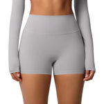 Pantaloncini da fitness/yoga a vita alta, aderenti, con interno spazzolato su entrambi i lati., L