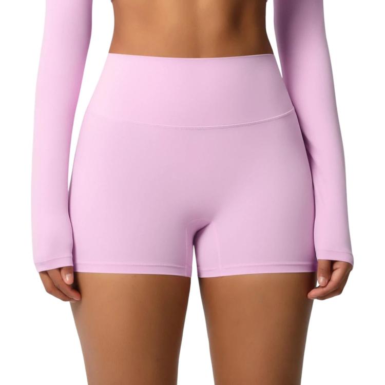 Pantaloncini da fitness/yoga a vita alta, aderenti, con interno spazzolato su entrambi i lati., L