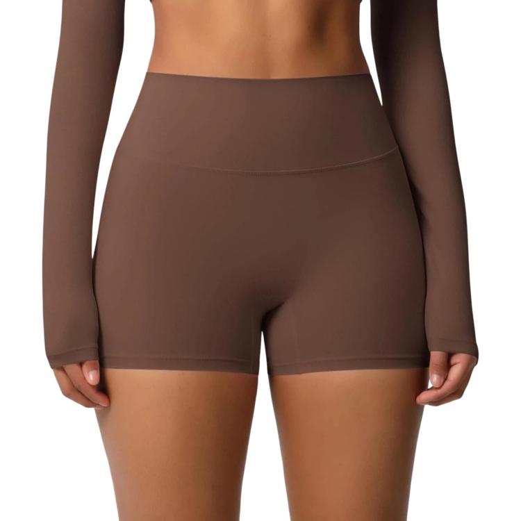 Pantaloncini da fitness/yoga a vita alta, aderenti, con interno spazzolato su entrambi i lati., XL