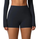 Pantaloncini da fitness/yoga a vita alta, aderenti, con interno spazzolato su entrambi i lati., XL
