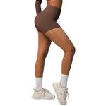 Pantaloncini da fitness/yoga a vita alta, aderenti, con interno spazzolato su entrambi i lati., M