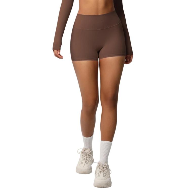 Pantaloncini da fitness/yoga a vita alta, aderenti, con interno spazzolato su entrambi i lati., M