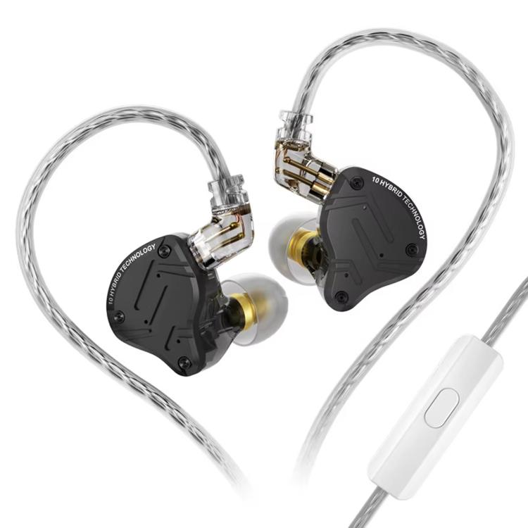 Auricolari cablati KZ-ZS10 PRO X con 10 driver dinamici e armatura bilanciata, cavo da 1,2 m., Without Mic, With Mic
