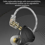 Auricolari cablati KZ-ZS10 PRO X con 10 driver dinamici e armatura bilanciata, cavo da 1,2 m., Without Mic, With Mic